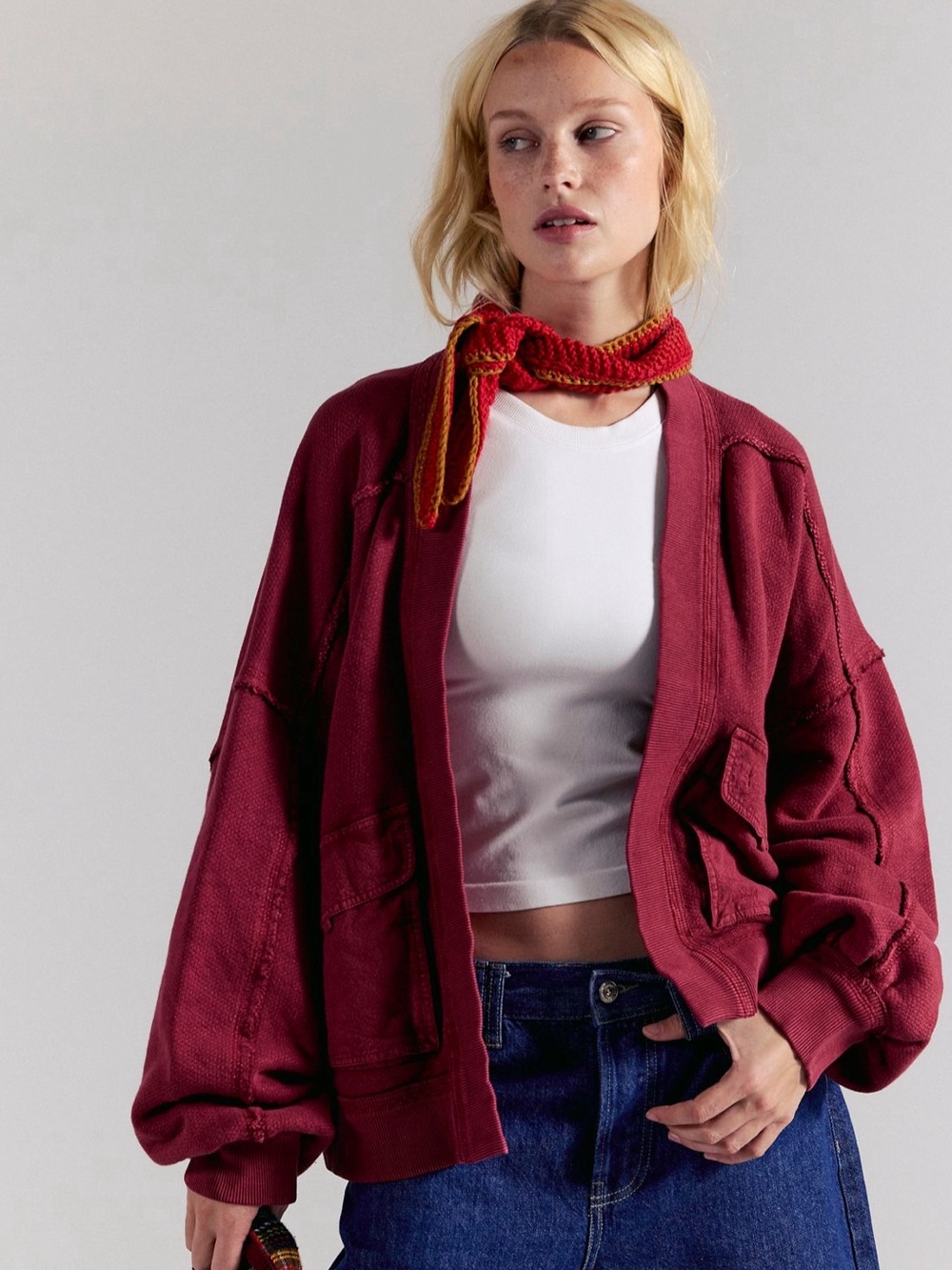 NWT FREE PEOPLE WE THE FREE Lou Day Cardi | Cabernet/Wine MSRP $128